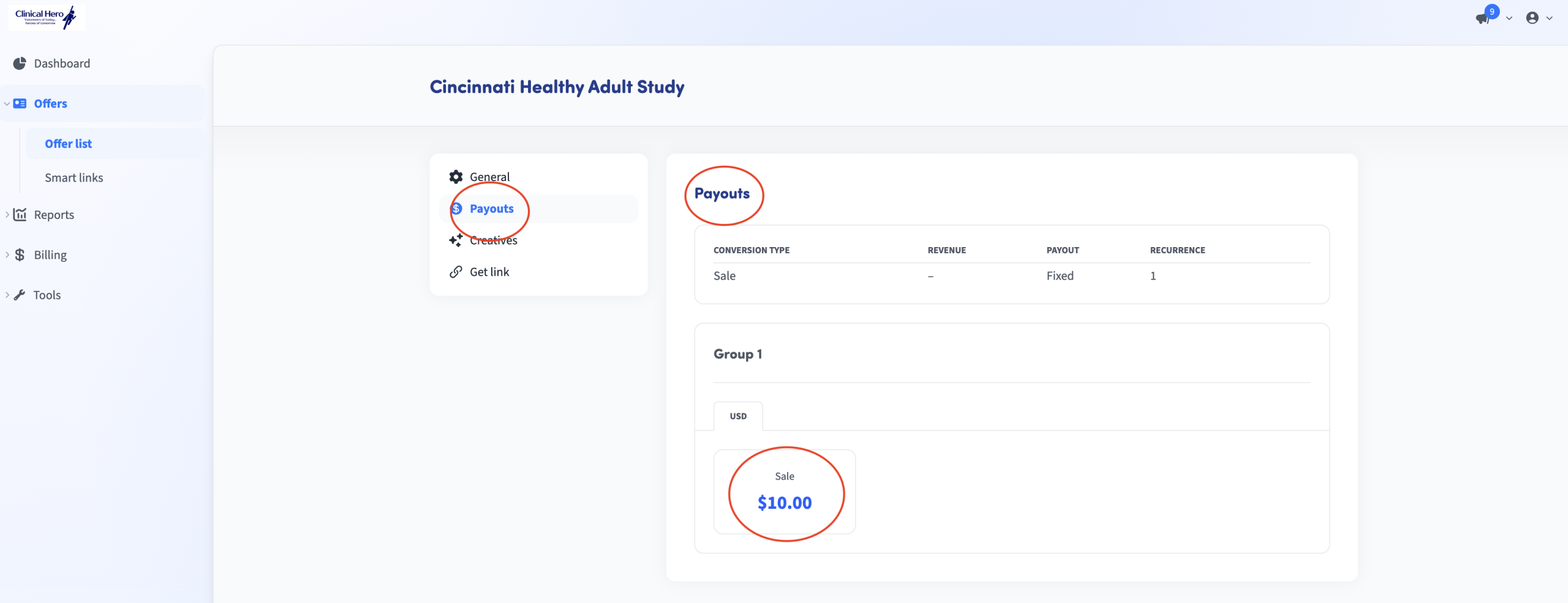 Payouts1 Screenshot placeholder for tracking referrals and results